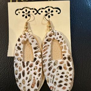 Leopard Print Oval Earrings